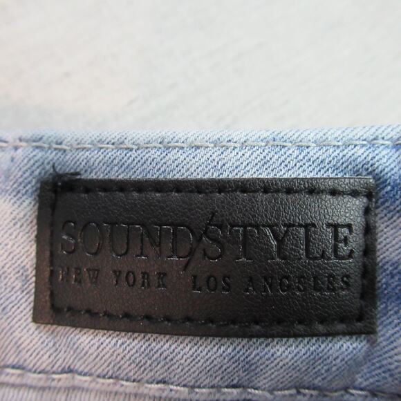 Soundstyle Jeans Womens Size 16 Blue Denim Distressed Straight Leg Grunge Punk - Picture 11 of 12